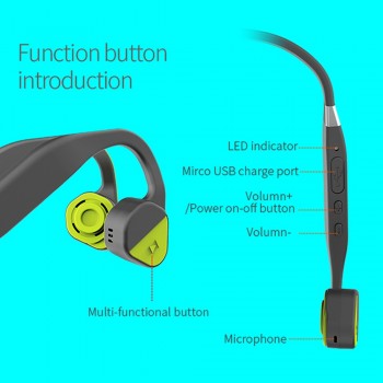 Vidonn F1 Titanium Bone Conduction Headphones IP55 Waterproof Outdoor Sports Headset Wireless Bluetooth Earphone with Microphone