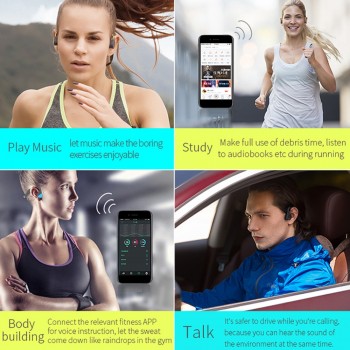 Vidonn F1 Titanium Bone Conduction Headphones IP55 Waterproof Outdoor Sports Headset Wireless Bluetooth Earphone with Microphone