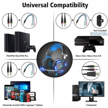 Led 3.5mm Earphone Gaming Headset With Microphone Mic Gamer PC PS4 Game Stereo Gaming Headphone With Microphone For Computer
