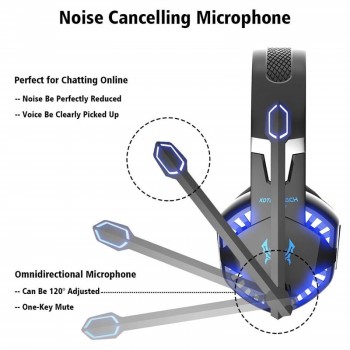 Led 3.5mm Earphone Gaming Headset With Microphone Mic Gamer PC PS4 Game Stereo Gaming Headphone With Microphone For Computer