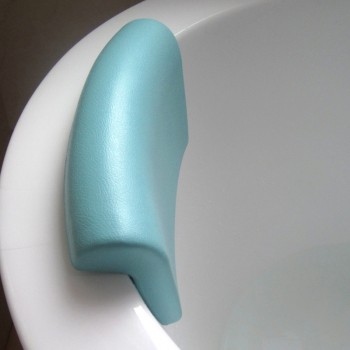 Top quality Eco-friendly flexible PU Colorful bathroom pillow spa headrest pillow for bathtub with silica gel suction cups