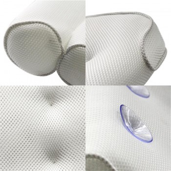 3D Mesh Spa Non-Slip Cushioned Bath Tub Spa Pillow Bathtub Head Rest Pillow With Suction Cups For Neck And Back Bathroom Supply
