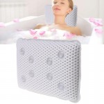 Non-slip Bathtub Pillow Soft Bath SPA Headrest Waterproof With Suction Cups 29x20cm Breathable Soft Bathtub Pillow