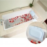 Hot PVC Home Spa bath pillow massager with Suction Cup Soft Head rest Bathtub Cushion Bathroom Accessories