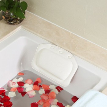Hot PVC Home Spa bath pillow massager with Suction Cup Soft Head rest Bathtub Cushion Bathroom Accessories