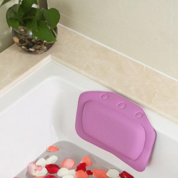Hot PVC Home Spa bath pillow massager with Suction Cup Soft Head rest Bathtub Cushion Bathroom Accessories