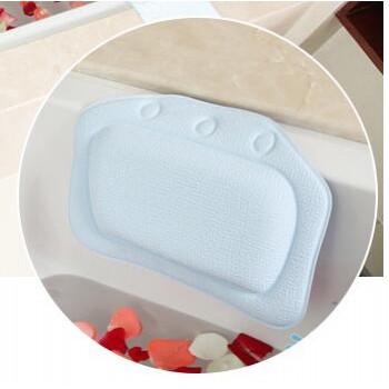 Hot PVC Home Spa bath pillow massager with Suction Cup Soft Head rest Bathtub Cushion Bathroom Accessories