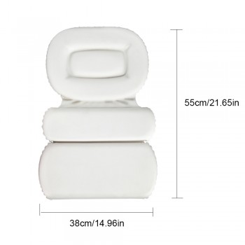 Non-slip Spa Bath Pillow Mat Powerful Suction Cups Thick Foam Bathtub Cushion Soft Shoulder Neck Support for Tub Bathing 3 Panel