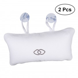 Bathroom Bath Pillow Portable Built-in PVC Air Bags Soft Anti-slip Bathing Pillow Head Neck Rest Suction Cup Spa Bath Cushion