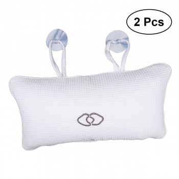 Bathroom Bath Pillow Portable Built-in PVC Air Bags Soft Anti-slip Bathing Pillow Head Neck Rest Suction Cup Spa Bath Cushion