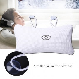 Useful Anti-slip Bathtub Pillow Spa Bath Cushion Head Neck Rest Relax w/ Suction Cup bathroom accessories comfortable