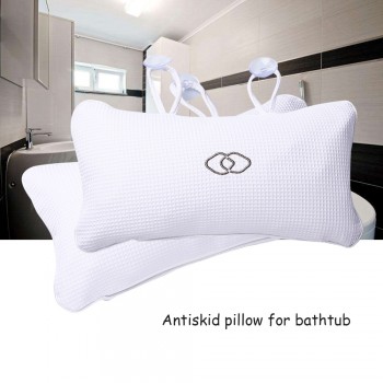 Useful Anti-slip Bathtub Pillow Spa Bath Cushion Head Neck Rest Relax w/ Suction Cup bathroom accessories comfortable