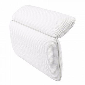 Non Slip Bath Pillow Waterproof Spa Bathtub Pillow Mat Comfort Bath Pillow for Neck Rest Back Support (White)