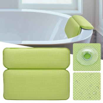 BORUiT Non-slip Home Bathtub Pillow Bathroom Headrest Eco-friendly Powerful Suction Cups 2-Panel Bath Pillow Hot Tub Accessories