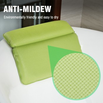 BORUiT Non-slip Home Bathtub Pillow Bathroom Headrest Eco-friendly Powerful Suction Cups 2-Panel Bath Pillow Hot Tub Accessories