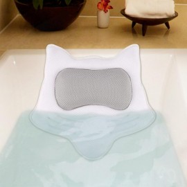 3D Fox Shaped Bathtub Pillow Non-slip Bathtub Pillow Strong Sucker Home Spa Pillow Support Head Neck Back And Shoulders