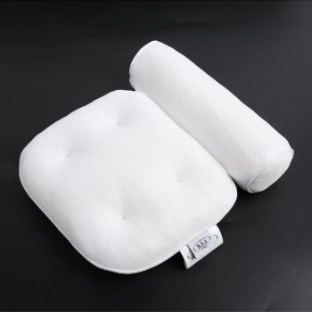Mesh Cloth Antibacterial Spa Bath Massage Pillow Waterproof Hot Tub Bath Pillows Comfortable Bathtub Headrest With Suction Cup