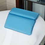 Eco-friendly Non-slip Spa Bathtub Pillow Powerful Suction Cups Soft 2-Panel Design Back Pillow for Bathtub Shoulder Neck Pillow