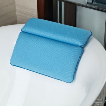 Eco-friendly Non-slip Spa Bathtub Pillow Powerful Suction Cups Soft 2-Panel Design Back Pillow for Bathtub Shoulder Neck Pillow