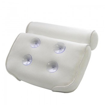 Wholesale 3D Spa Mesh Non-slip Padded Spa Pillow Tub Pillow Headrest with Suction Cups for Neck and Back Bath Supply