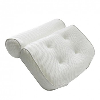 Breathable 3D Mesh Spa Bath Pillow with Suction Cups Neck and Back Support Spa Pillow for Home Hot Tub