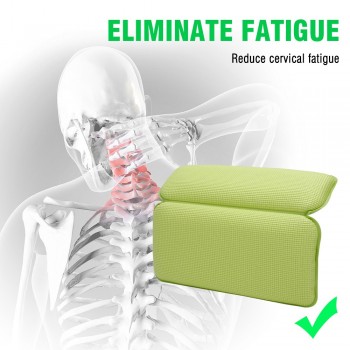 Bathroom Bath Pillow Neck Sponge Pillow Non-slip with Suction Cups 2-Panel Bathtub Headrest Waterproof Bath Head Cushion