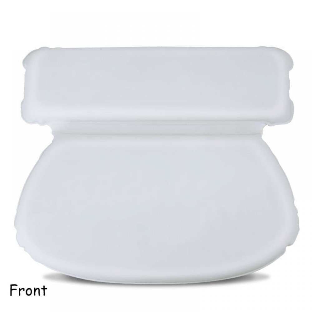The Original Premium Spa Bath Pillow with 7 Suction Cups FREE Bonus Bath Puff 36.5cmx32.5cm 4cmThick Luxury Design, Quick Dry