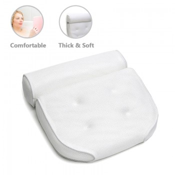 1 Pcs Anti-slip 3D SPA Breathable Home Bath Pillow Head Neck Rest Relax 4 Suction Cup Hot Sale