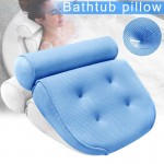 1 Pcs Anti-slip 3D SPA Breathable Home Bath Pillow Head Neck Rest Relax 4 Suction Cup LBShipping