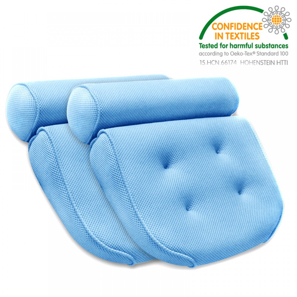 1 Pcs Anti-slip 3D SPA Breathable Home Bath Pillow Head Neck Rest Relax 4 Suction Cup TB Sale