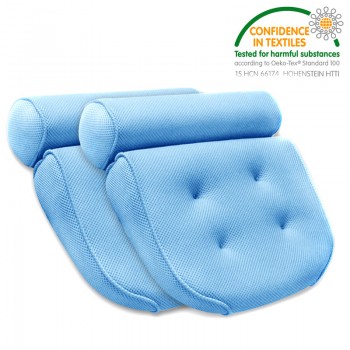 1 Pcs Anti-slip 3D SPA Breathable Home Bath Pillow Head Neck Rest Relax 4 Suction Cup TB Sale