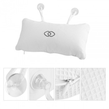 Top Quality  Non-slip Bathtub Spa Pillow Bath Cushion with Suction Cups Head Neck Support Accessories