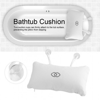 Top Quality  Non-slip Bathtub Spa Pillow Bath Cushion with Suction Cups Head Neck Support Accessories