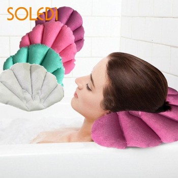 Inflatable Bathroom Pillow Relax Bath Spa Pillow Head Back Neck Cushion Bathtub Relaxing Inflatable Bath Pillow Color Redom