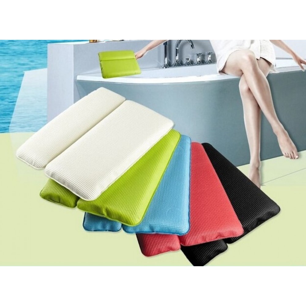 1Pc Hotel Home Bathroom Supply PVC Square Shape Foaming Waterproof Bath Pillows Cushion Blue/Green/Red Free Shipping