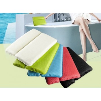 1Pc Hotel Home Bathroom Supply PVC Square Shape Foaming Waterproof Bath Pillows Cushion Blue/Green/Red Free Shipping