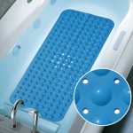 40 * 100cm Bathroom Environmental Protection PVC Bathtub Anti-skid Pad Strong Suction Cup Antibacterial Rectangular Bathtub Mat