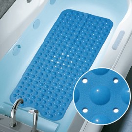 40 * 100cm Bathroom Environmental Protection PVC Bathtub Anti-skid Pad Strong Suction Cup Antibacterial Rectangular Bathtub Mat