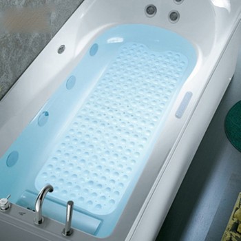 40 * 100cm Bathroom Environmental Protection PVC Bathtub Anti-skid Pad Strong Suction Cup Antibacterial Rectangular Bathtub Mat