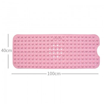 40 * 100cm Bathroom Environmental Protection PVC Bathtub Anti-skid Pad Strong Suction Cup Antibacterial Rectangular Bathtub Mat