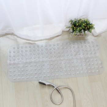 40 * 100cm Bathroom Environmental Protection PVC Bathtub Anti-skid Pad Strong Suction Cup Antibacterial Rectangular Bathtub Mat
