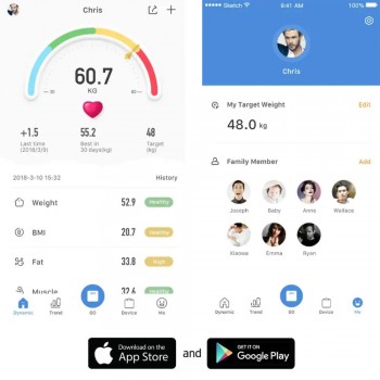 Bluetooth Body Fat Scale - Smart BMI Scale Digital Bathroom Wireless Weight Scale, Body Composition Analyzer with Smartphone App