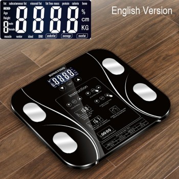 English Weighing Smart Bathroom Weight Scales Household Body Fat bmi Scale Digital Human Weighting Mi Scales Floor lcd Display