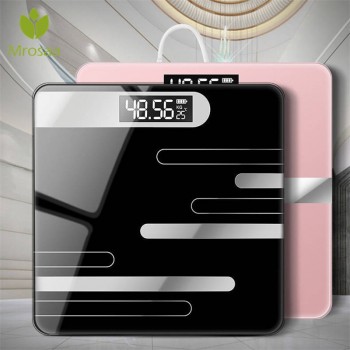 Home USB Charging Bathroom Floor Body Scale Glass Smart Electronic Scale Digital Weight Balance Bariatric LCD Display 180KG/50G