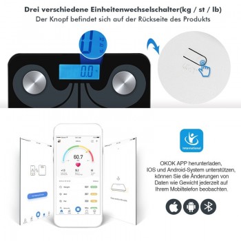 Electronic Weight Bathroom Balance bluetooth LED Digital Body Fat Scale Bathroom Wireless Weight Scale Body Composition Analyzer