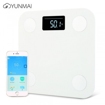 YUNMAI Mini Smart Electronic LCD Digital Weight Scale Body Fat Bathroom Scale Smart Digital with App Control 3 Colors