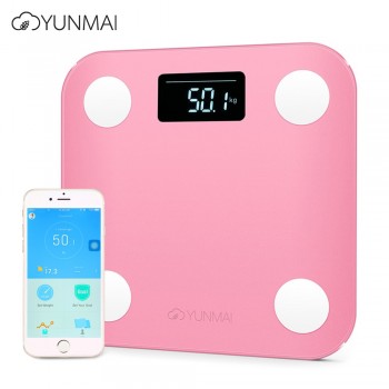 YUNMAI Mini Smart Electronic LCD Digital Weight Scale Body Fat Bathroom Scale Smart Digital with App Control 3 Colors