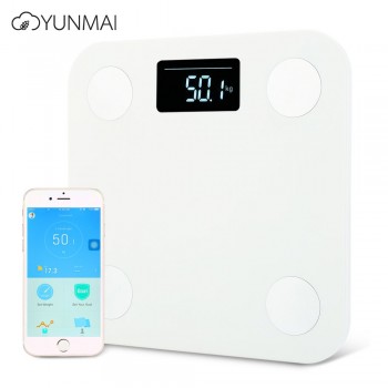 YUNMAI Mini Smart Electronic LCD Digital Weight Scale Body Fat Bathroom Scale Smart Digital with App Control 3 Colors