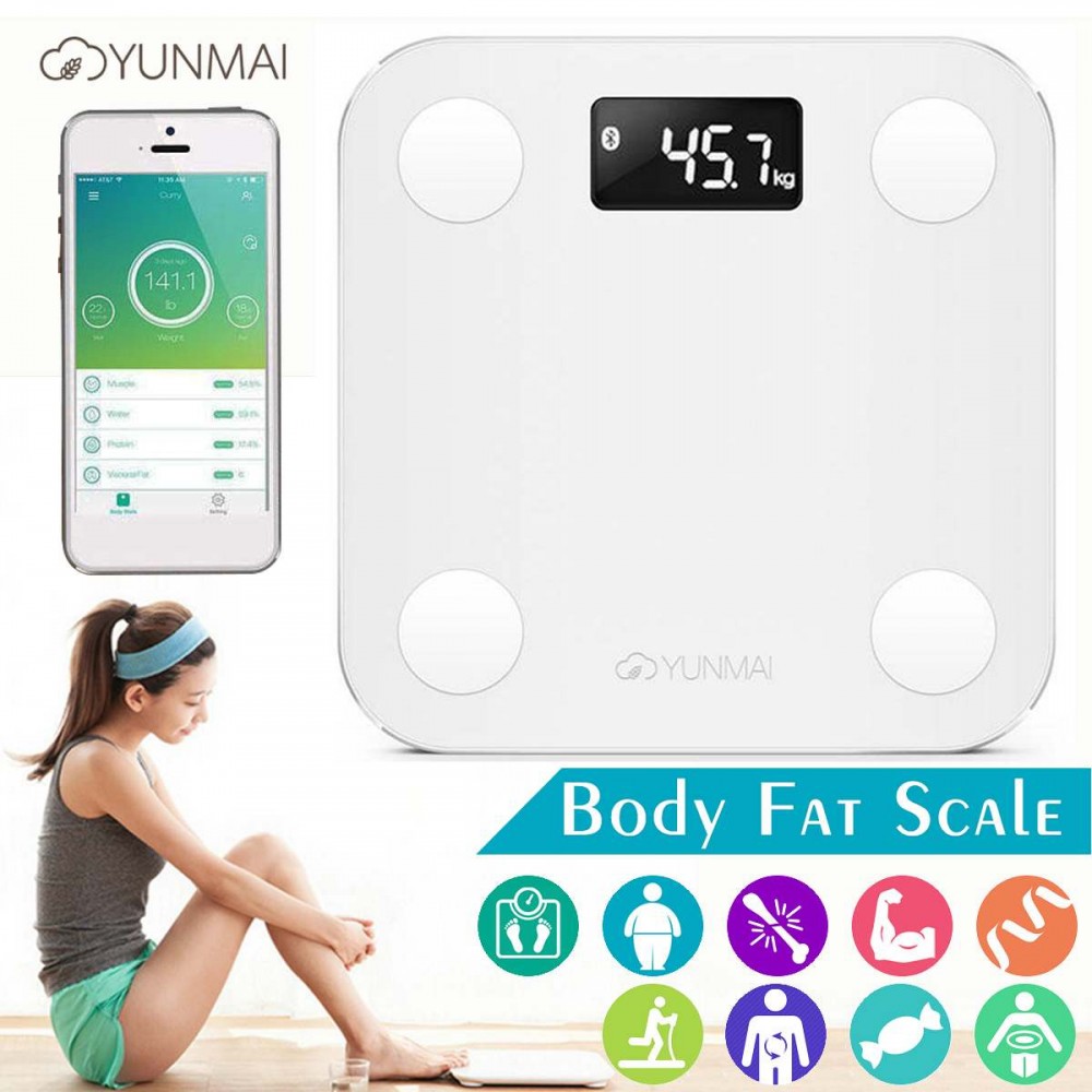 Yunmai Mini M1501 Bluetooth Smart Body Fat Scale Body Composition Monitor Track BMI and BMR Analyzer