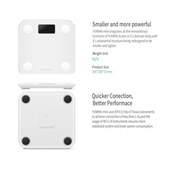 Yunmai Mini M1501 Bluetooth Smart Body Fat Scale Body Composition Monitor Track BMI and BMR Analyzer